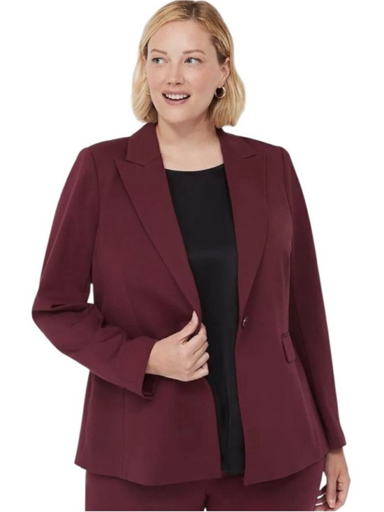 Lane Bryant Jackets & Blazers - Lane Bryant burgundy red one button suit blazer size 24W NWT $130